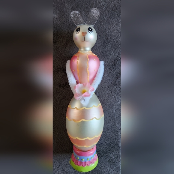 Cranbury Crafts Glass Easter Bunny Ribbit Figure Ornament Figure - Picture 3 of 4